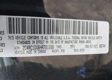 2017 Chrysler Pacifica Touring from USA, damaged, VIN 2C4RC1DG6HR721288
